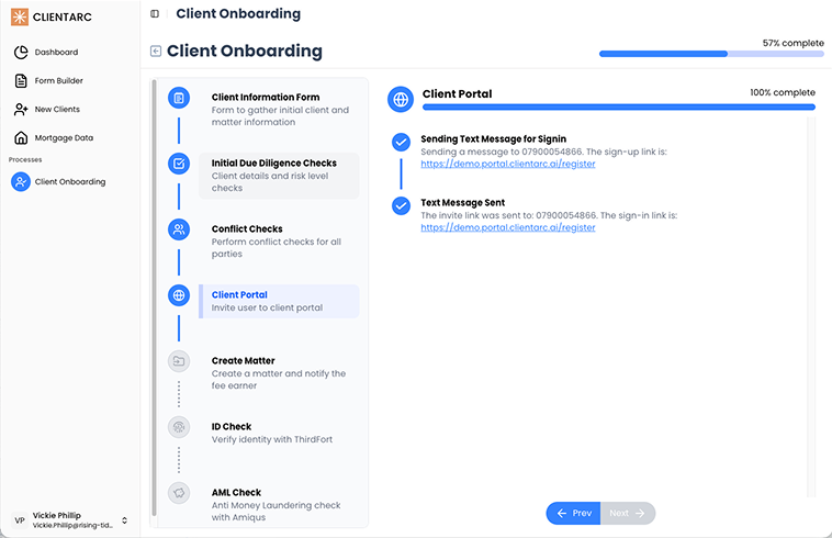 ClientArc - Onboarding step 4